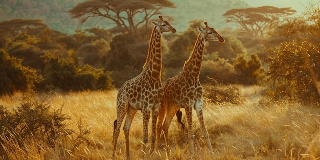 les girafes dans la nature IA générative