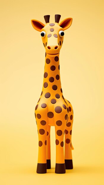 Photo giraffe artisanat de caractère avec un fond de studio isolé