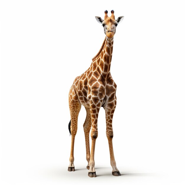 Photo giraffe isolée sur fond blanc illustration 3d vue latérale