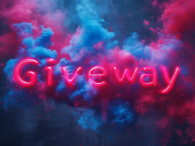 Giveaway Texte avec effet d'explosion et affichage en gras Fonte Te Décor créatif Livestream Arrière-plan