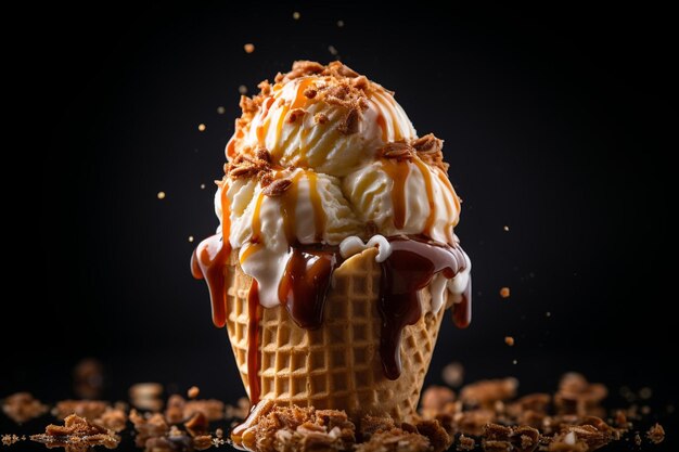 Une glace au caramel.