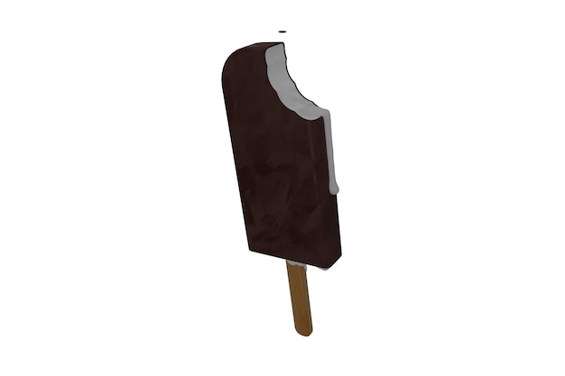 Photo glace au rendu 3d popsicle réaliste au chocolat de crème