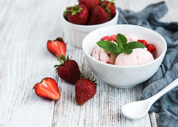 Glace aux fraises