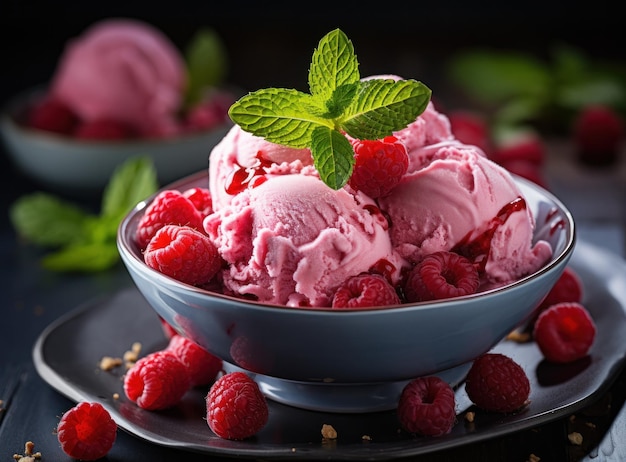 Glace aux framboises