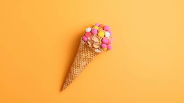 Glace colorée sur fond minimal