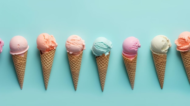 Glace colorée sur fond minimal