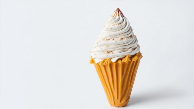 Glace cône sur fond blanc