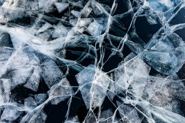 Photo glace craquelée modèles du baïkal hivernal