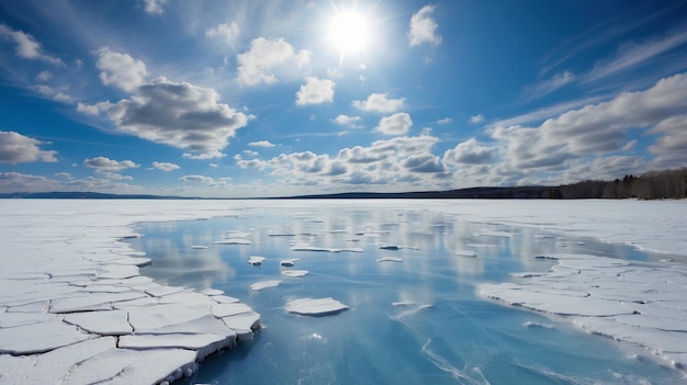 Glace dans le lac