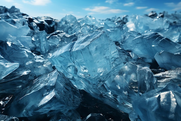 de la glace sur l'eau