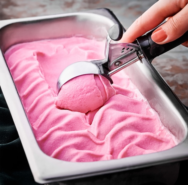 glace à la fraise