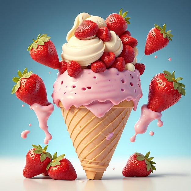 glace à la fraise