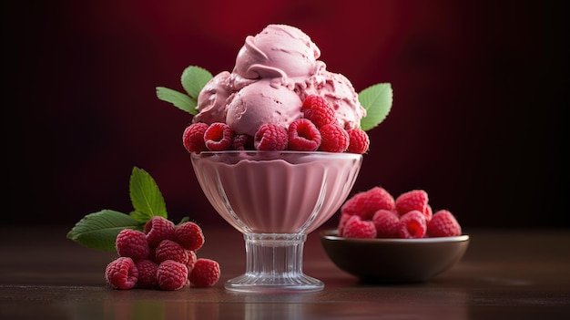 Glace à la framboise