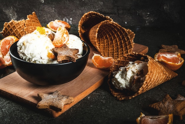 Glace d'hiver au pain d'épices et aux mandarines