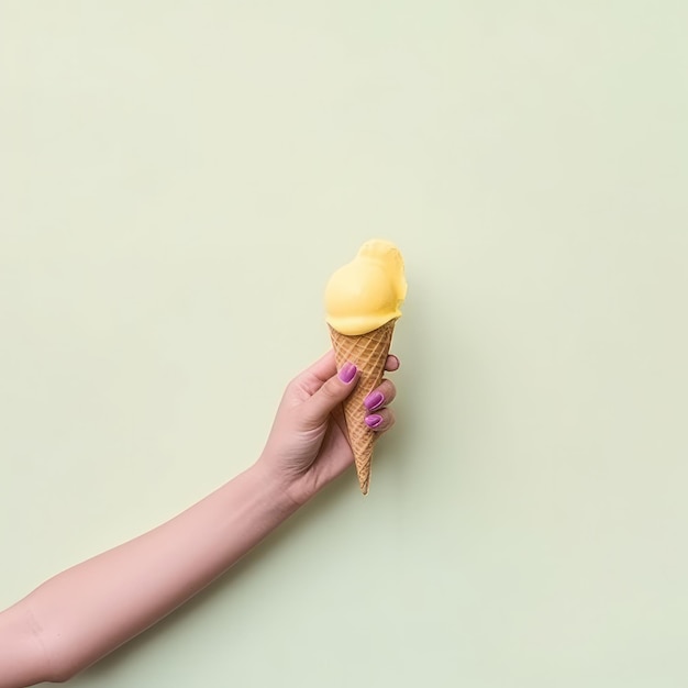 Glace à la main Illustration AI GenerativexD