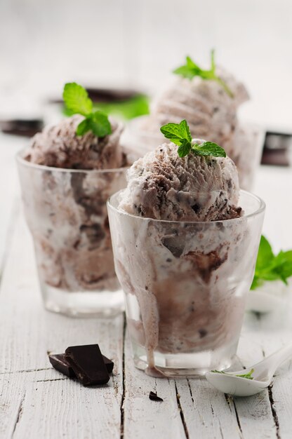 Glace à la menthe et au chocolat