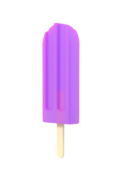 Glace popsicle colorée sur bâton isolé sur fond blanc