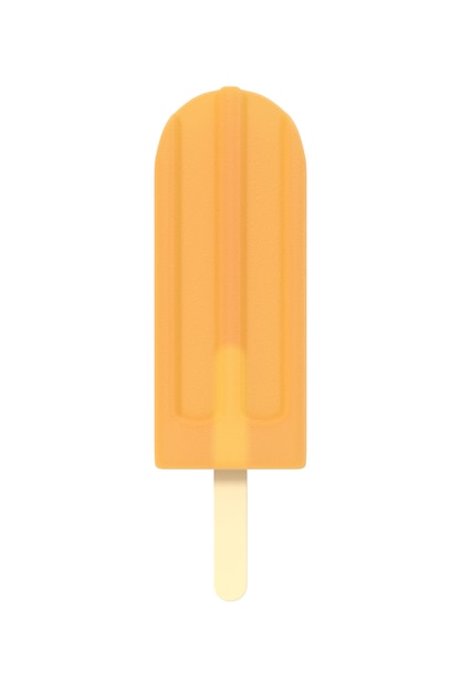 Glace popsicle orange sur une illustration 3D de bâton