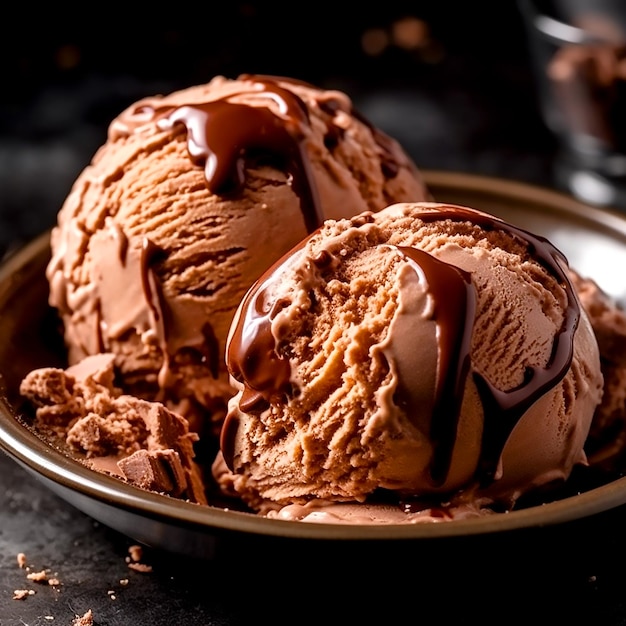 Glace sucrée froide dans le noir