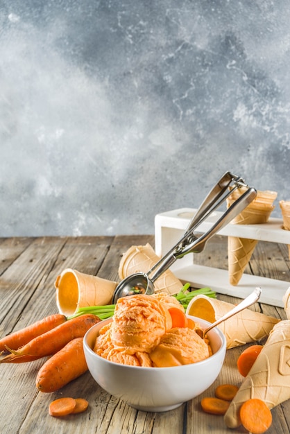 Glace végétalienne aux carottes