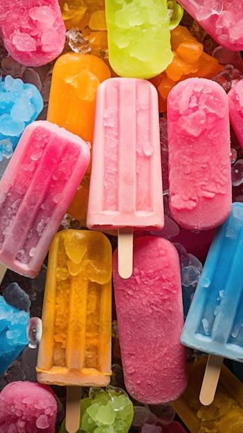 Photo des glaces colorées