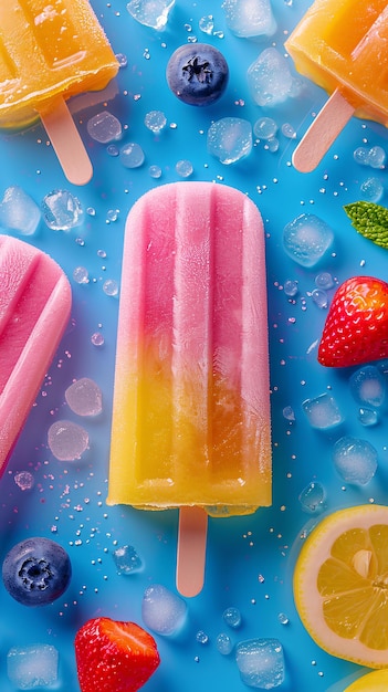 Des glaces remplies de glace de toutes les saveurs