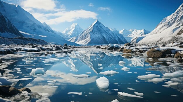 Glacier lac paysage iceberg gelé photo libre domaine public image CC0