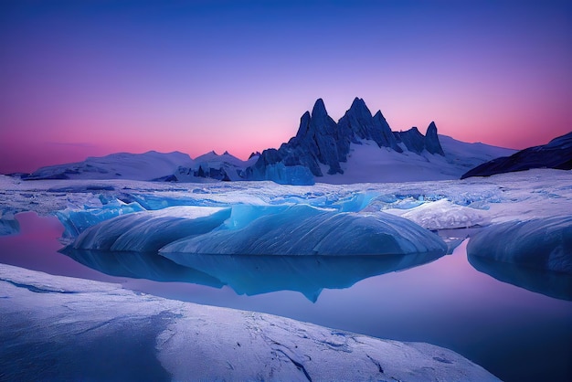 Un glacier mystérieux dans un monde fantastique inspiré de Tolkien