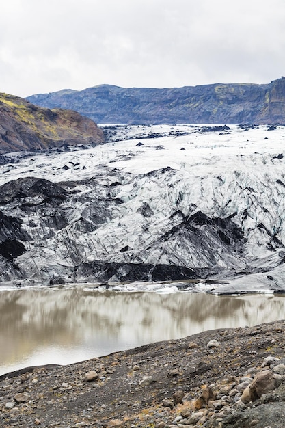 Glacier Solheimajokull en Islande en automne