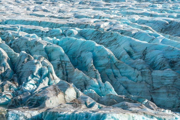 Glacier Svinafellsjokull dans le parc national du Vatnajokull. Islande