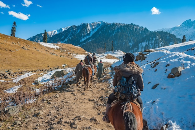 Glacier Thajiwas, Sonamarg, Jammu-et-Cachemire, Inde. Sonamarg est l'un des plus beaux sites touristiques du Jammu-et-Cachemire.