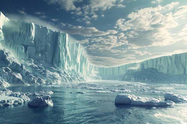 Des glaciers majestueux se transforment en eaux glacées.