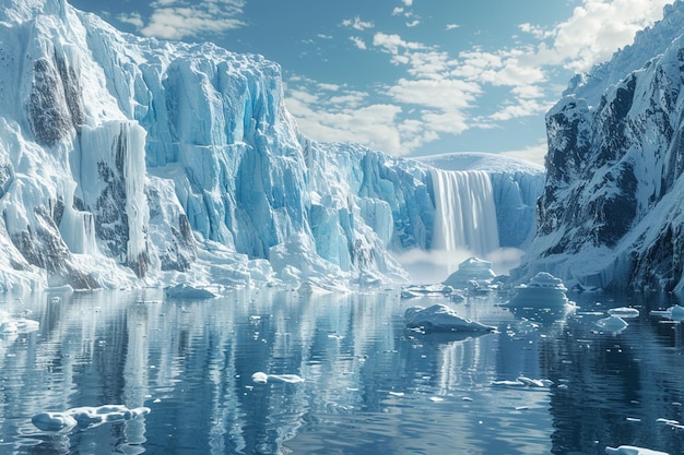 Des glaciers majestueux se transforment en eaux glacées.