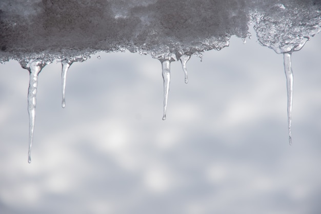 glaçons se bouchent contre le ciel