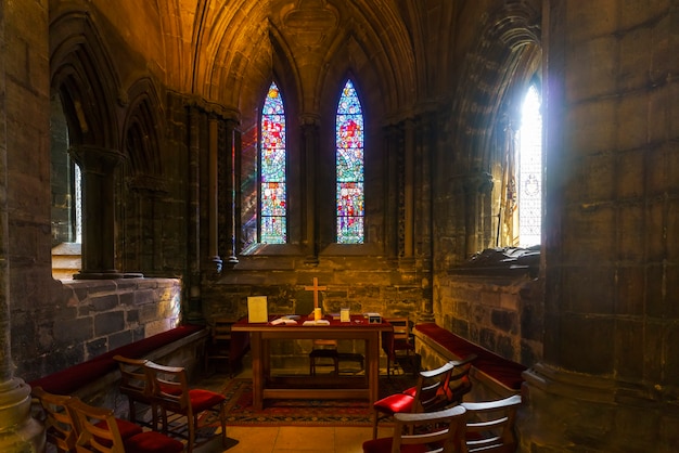 Glasgow, Écosse - 15 mai 2019 : Design d'intérieur dans la cathédrale de Glasgow où se trouve la plus ancienne cathédrale de l'Écosse continentale et le plus ancien bâtiment de Glasgow