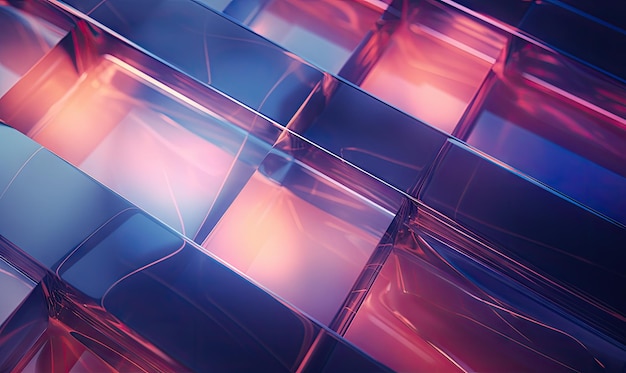 Glassmorphisme moderne inspiré d'un fond abstrait avec des blocs de couleurs vives Design dynamique avec une interaction de gradients bleu rose et violet Créé avec des outils d'intelligence artificielle génératifs