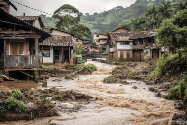 Un glissement de terrain lié à El Niño dévaste des villages de montagne Generative AI