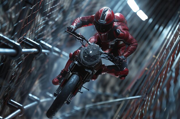 Glissez dans les airs avec la moto générative de Daredevil.