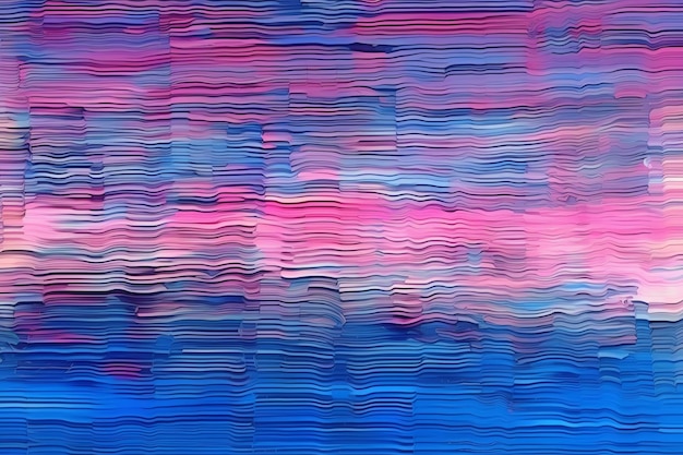 Glitch art dans le fond d'écran de la douleur bleue et rose