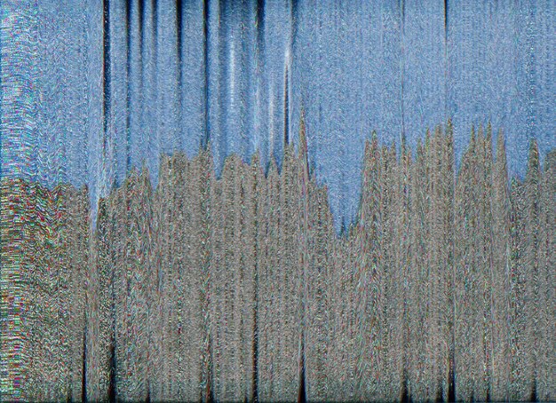 Glitch noise distorsion numérique bleu grain gris