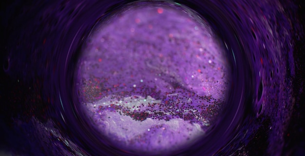 Glitter fluide fond bulle cercle d'encre violet