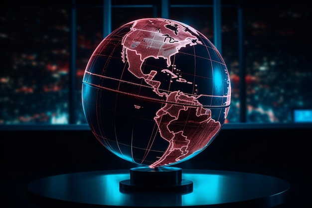 Un globe 3d avec les États-Unis dessus