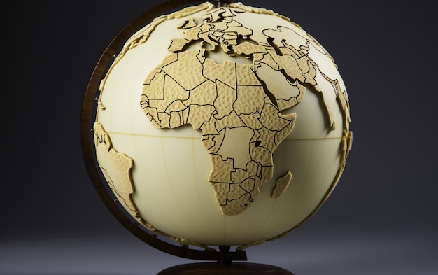 Le globe africain formé avec de l'ivoire