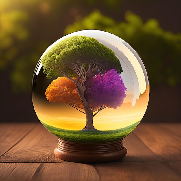 Globe avec arbre à l'intérieur