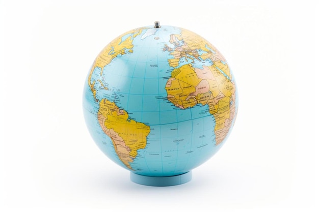 Un globe avec une carte du monde dessus.