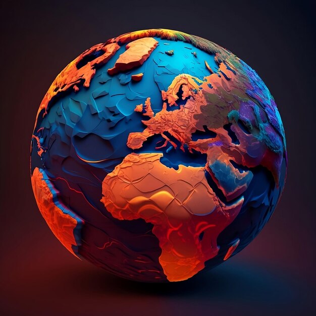 Un globe avec une carte du monde dessus