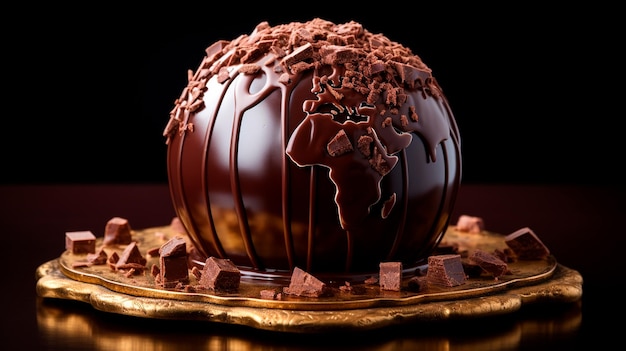 Globe de chocolat sur la table