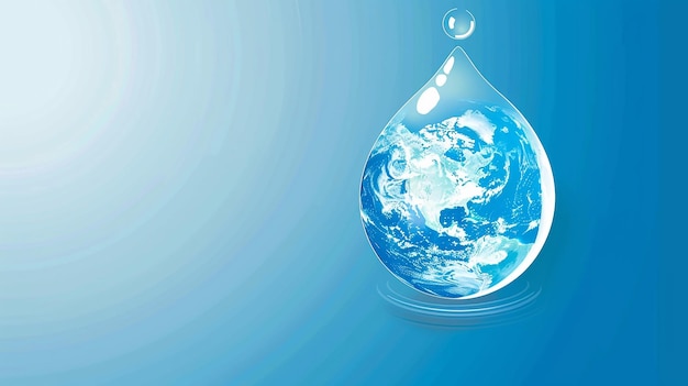 un globe dans une goutte d'eau pour le concept de la journée de la Terre