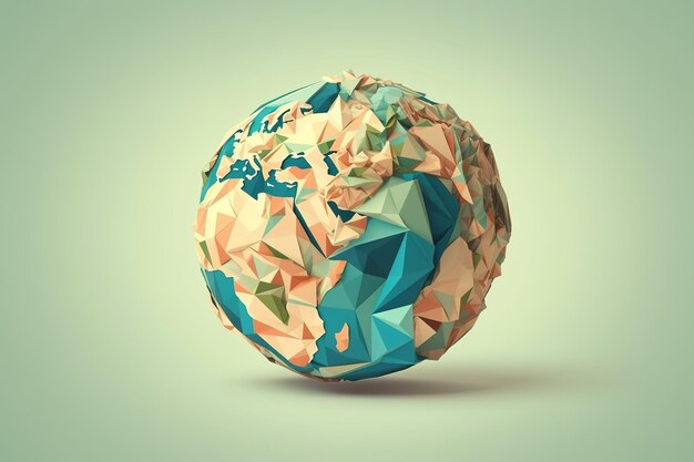 Un globe fait de triangles et de triangles.