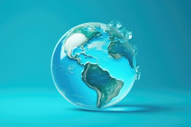 Un globe avec un message caché Save the Water Generative AI